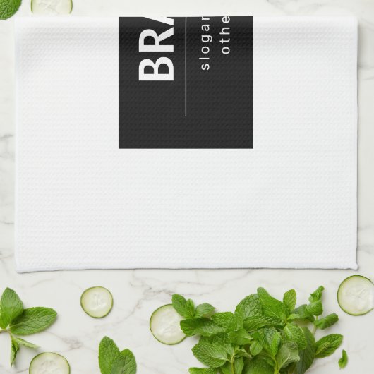 Kühne, moderne Marke oder Firmenname | Schwarz/Wei Geschirrtuch (Gefaltet)