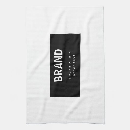 Kühne, moderne Marke oder Firmenname | Schwarz/Wei Geschirrtuch (Vertikal)