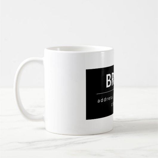Kühne, moderne Marke oder Firmenname | Schwarz/Wei Kaffeetasse (Links)