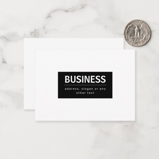 Kühne, moderne Marke oder Firmenname | Schwarz/Wei Mitteilungskarte (Vorderseite/Rückseite Beispiel)