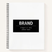 Kühne, moderne Marke oder Firmenname | Schwarz/Wei Notizblock (Vorderseite)