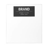 Kühne, moderne Marke oder Firmenname | Schwarz/Wei Notizblock (Vorderseite)