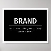 Kühne, moderne Marke oder Firmenname | Schwarz/Wei Poster (Vorne)