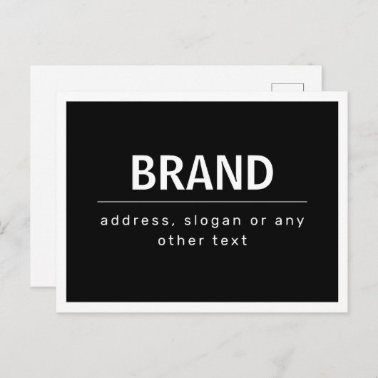Kühne, moderne Marke oder Firmenname | Schwarz/Wei Postkarte (Vorne/Hinten)