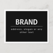 Kühne, moderne Marke oder Firmenname | Schwarz/Wei Postkarte (Vorderseite)