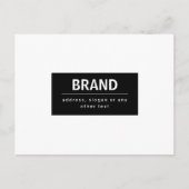 Kühne, moderne Marke oder Firmenname | Schwarz/Wei Postkarte (Vorderseite)