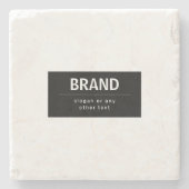 Kühne, moderne Marke oder Firmenname | Schwarz/Wei Steinuntersetzer (Vorderseite)