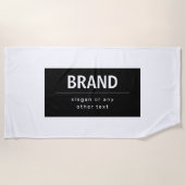 Kühne, moderne Marke oder Firmenname | Schwarz/Wei Strandtuch (Vorderseite)