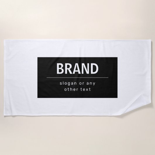 Kühne, moderne Marke oder Firmenname | Schwarz/Wei Strandtuch (Vorderseite)