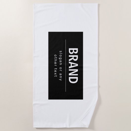 Kühne, moderne Marke oder Firmenname | Schwarz/Wei Strandtuch (Vorderseite)