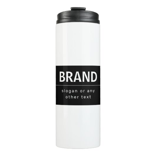 Kühne, moderne Marke oder Firmenname | Schwarz/Wei Thermosbecher (Vorderseite)