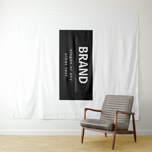 Kühne, moderne Marke oder Firmenname | Schwarz/Wei Wandteppich (Beispiel (Horizontal))