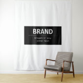 Kühne, moderne Marke oder Firmenname | Schwarz/Wei Wandteppich (Beispiel)