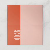 kühne moderne minimale Orangefarbene Hochzeit Platzkarte (Außenseite Aufgefaltet)