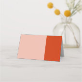 kühne moderne minimale Orangefarbene Hochzeit Platzkarte (Rückseite)