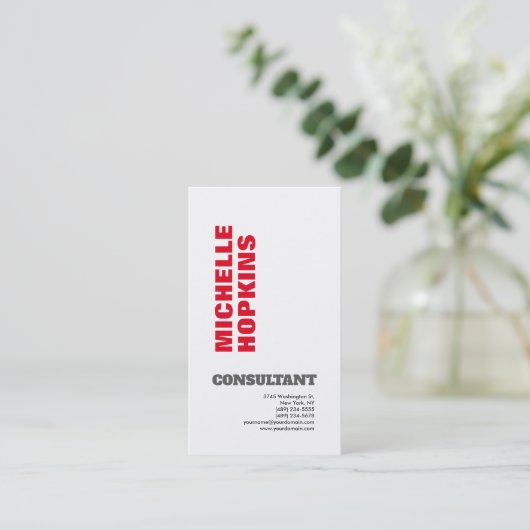 kühne moderne Minimalistische Elegant Professonial Visitenkarte (Stehend Vorderseite)