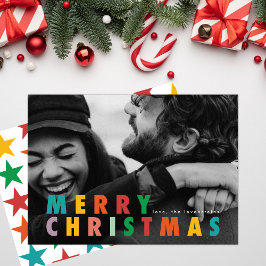 Kühne moderne Minimalistische Farbe Frohe Weihnach Feiertagskarte