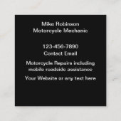 Kühne moderne Motorrad-Mechanik-Visitenkarten Quadratische Visitenkarte (Rückseite)