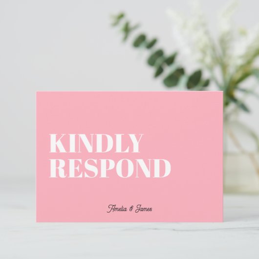 kühne moderne Retro Funky Bright Wedding RSVP Karte (Stehend Vorderseite)