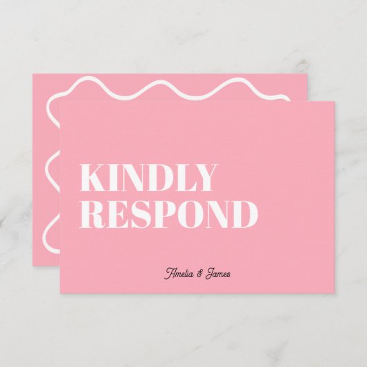 kühne moderne Retro Funky Bright Wedding RSVP Karte (Vorne/Hinten)