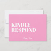 kühne moderne Retro Funky Bright Wedding RSVP Karte (Vorderseite)