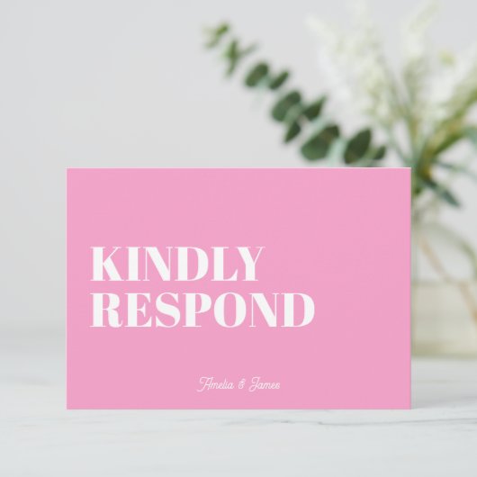 kühne moderne Retro Funky Bright Wedding RSVP Karte (Stehend Vorderseite)