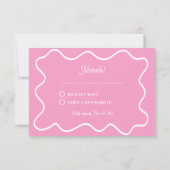 kühne moderne Retro Funky Bright Wedding RSVP Karte (Rückseite)