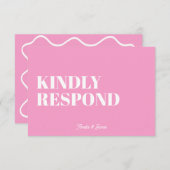 kühne moderne Retro Funky Bright Wedding RSVP Karte (Vorne/Hinten)