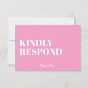 kühne moderne Retro Funky Bright Wedding RSVP Karte