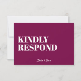 kühne moderne Retro Funky Bright Wedding RSVP Karte