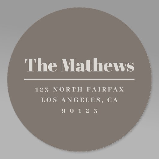 Kühne moderne Rücksendeadresse dunkel und leicht b Runder Aufkleber