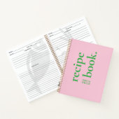 Kühne moderne, schlicht rosa und grüne Rezeptur Notizblock (Innenseite)