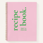 Kühne moderne, schlicht rosa und grüne Rezeptur Notizblock (Vorderseite)