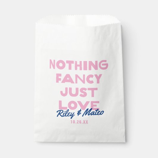 Kühne moderne Schrift Nichts Extravagant nur Liebe Geschenktütchen (Vorderseite)