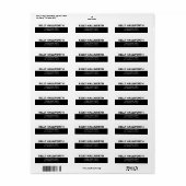 Kühne moderne Schwarz-Weiß-Rücksendeadresse (Vorne)