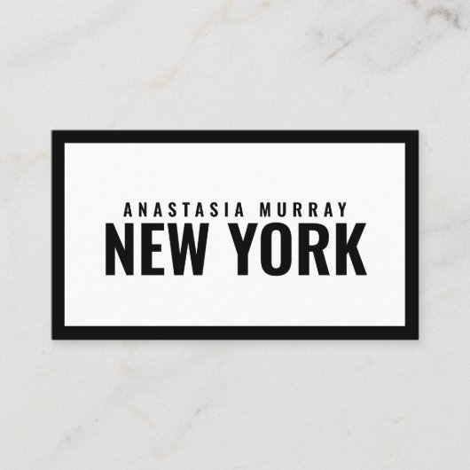 Kühne Moderne Schwarz-weiße Minimalistische Luxus- Visitenkarte (Vorderseite)