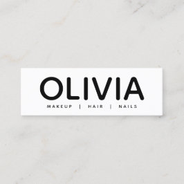 Kühne moderne Schwarz-weiße Typografie-Visitenkart Mini Visitenkarte