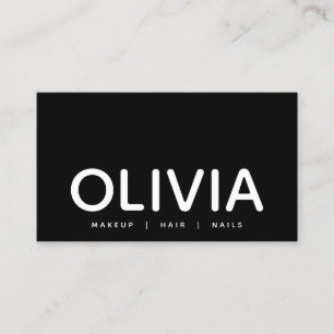 Kühne moderne Schwarz-weiße Typografie-Visitenkart Visitenkarte