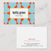 Kühne moderne türkisfarbene Innenarchitektur Visitenkarte (Vorne/Hinten)