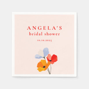 Kühne Mohn Blumen Hochzeitsparty Serviette