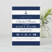 Kühne Nautic Thema Bridal Dusche Einladung (Stehend Vorderseite)
