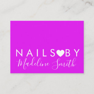 Kühne Neon-Herz-Makeup-Artist-Nagelsalon Visitenkarte
