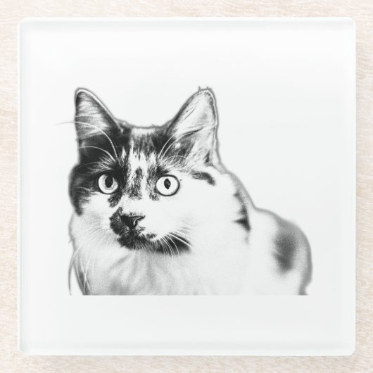 Kühne, neugierige Cat Ink Untersetzer (Vorderseite)