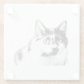 Kühne, neugierige Cat Ink Untersetzer (Rückseite)