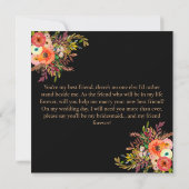 Kühne Orangefarbene Wasserfarbenmatron der Ehrenei Einladung (Rückseite)