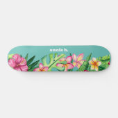 Kühne Personalisierte tropische Blume Skateboard (Horizontal)