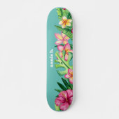 Kühne Personalisierte tropische Blume Skateboard (Vorne)