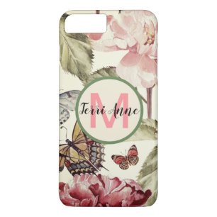 Kühne Pfingstrosenblumen und Schmetterlinge mit Mo Case-Mate iPhone Hülle