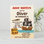 kühne Piratenabenteuer Geburtstagseinladung Einladung (Stehend Vorderseite)