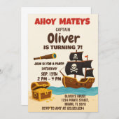 kühne Piratenabenteuer Geburtstagseinladung Einladung (Vorne/Hinten)